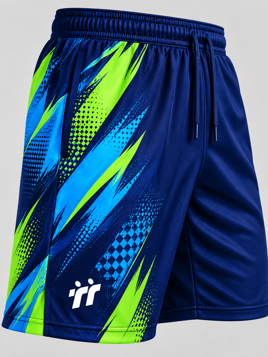Pantaloncini sportivi blu e lime